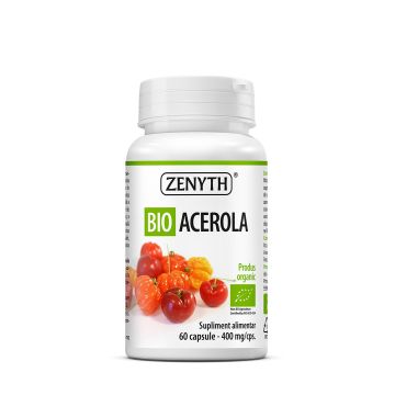 Acerola BIO 400 mg Zenyth - Vitamina C Naturala din Acerola Bio, 60 capsule (68 mg Vitamina C capsula)