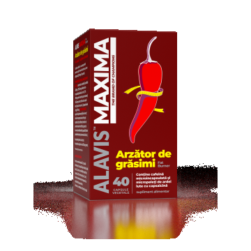 ALAVIS,   MAXIMA FAT BURNER Arzator de grasimi ( favorizeaza transformarea grasimilor in energie)   40Cps Veg