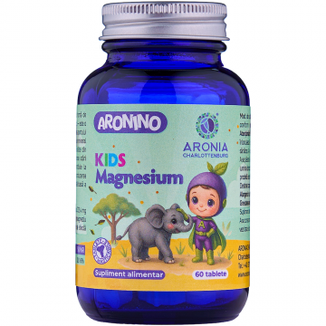 Aronino Kids Magnesium - 60 tablete masticabile care sprijina energia, muschii si oasele copiilor