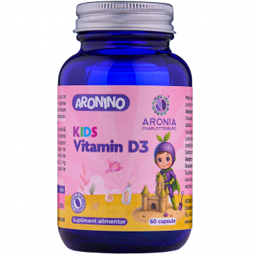 Aronino Kids Vitamin D3 - 60 capsule masticabile care sprijina oasele, dintii, muschii si imunitatea copiilor