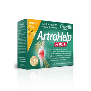 ArtroHelp Forte, 28 plicuri(Colagen I si III,glucozamina, condroitina,ac. hialuronic,Boswellia) Dureri articulare