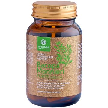 Bacopa Monnieri Forte - 60 capsule cu beneficii pentru creier, memorie, concentrare si sanatatea mintala