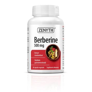 Berberina 500 mg- Reglarea glicemiei, colesterolului si trigliceridelor   60 cps