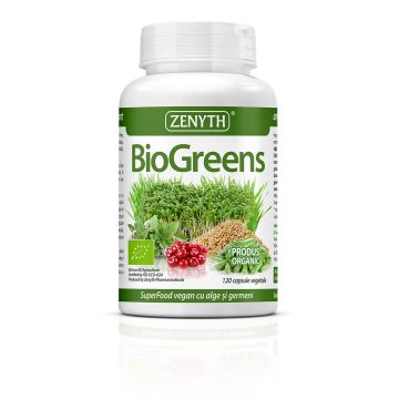 BioGreens(alcalinizare, reducerea aciditatii, detoxifiere si slabire) 120 capsule