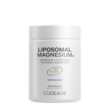 Codeage Liposomal Magnesium L-threonate, Magneziu L-treonat Liposomal Cu Fosfolipide - Formula Avansata Pentru Absorbtie Superioara, 90 Cps