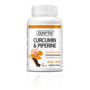 Curcumin  Piperine, 60 cps(inflamatii in corp, artrite, coxartroza,artroze)