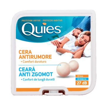 Dopuri de ceara antizgomot pentru urechi, 8 perechi, Quies