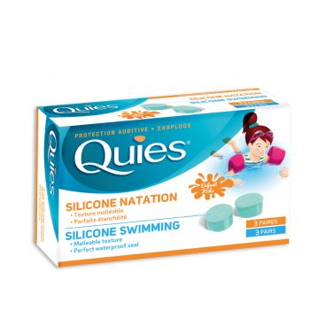 Dopuri din silicon pentru inot copii, 3 perechi, Quies