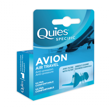 Dopuri din silicon pentru protectie auditiva in avion Air Travel, 1 pereche, Quies