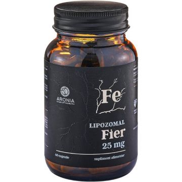 Fier Lipozomal la 25mg - 60 capsule cu capacitate de absorbtie de peste 99% in organism