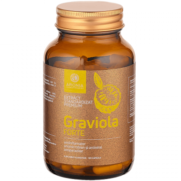 Graviola Forte - 120 capsule cu Graviola, fructul cu proprietati antiinflamatoare, antimicrobiene, antivirale si antiparazitare