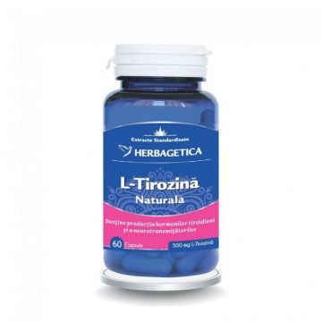 L-tirozina Naturala ( Stimuleaza productia hormonilor tiroidieni )   60 cps
