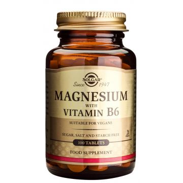 Magnesium + B6 100tb (Magneziu cu vitamina B6) SOLGAR