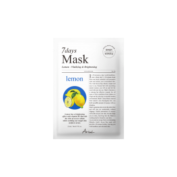 Masca Ariul 7Days PLUS Lamaie + C (Vitamina C), Luminozitate intensiva a tenului, Cosmetice coreene naturale, 23g