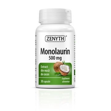 Monolaurin 500 mg - suport natural antibacterian, antifungic si antiviral, din nuca de cocos