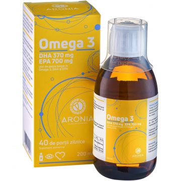 Omega 3 - 700 EPA, 370 DHA - formula concentrata cu ulei de peste, 200 ml