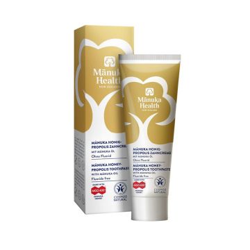 Pasta de dinti fara fluor, cu miere de Manuka MGO 400+, Propolis si ulei de Manuka - 75 ml