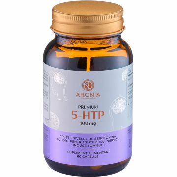 Premium 5-HTP 100 mg - 60 capsule care cresc serotonina si starea de bine, diminuand anxietatea si depresia