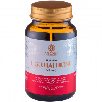 Premium L-Glutathione 500 mg - 60 capsule cu un antioxidant puternic, care protejeaza celulele, ficatul si imunitatea