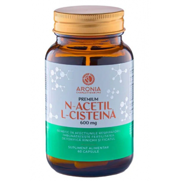 Premium N-Acetil L-Cisteina - NAC - la 600 mg ( capsule cu un aminoacid esential pentru plamani, ficat, creier si fertilitate)   60cps