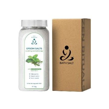 Sare de Baie Epsom cu ulei esential Menta  Rozmarin   1 KG