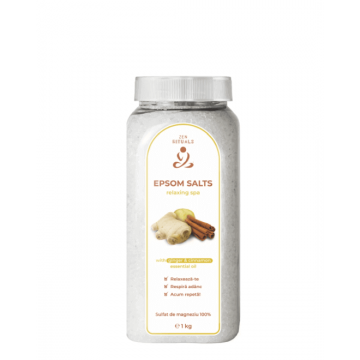 Saruri de Baie Epsom  cu ulei esential de Scortisoara si Ghimbir   1 kg