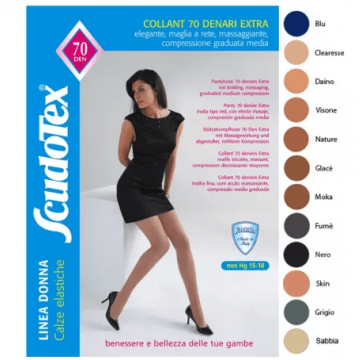 Scudotex Ciorapi compresivi pantalon 70 DEN  15-18 mmhg negru numar 4