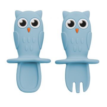 Set tacamuri din silicon Owl Aqua Blue 6 luni+, 1 bucata, Appekids