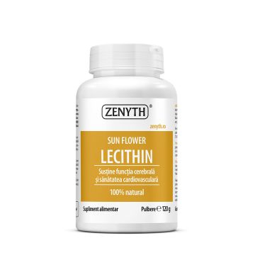 Sun Flower Lecithin - Lecitina din Floarea-Soarelui, 120 g Pulbere