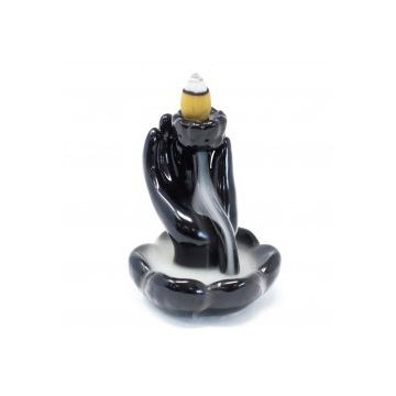 Suport pentru Conuri Parfumate   Fum Curgator   - Mana si Floare de Lotus