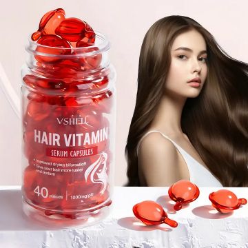 Ulei de hidratare a parului 40 de capsule Leave-in, balsam, ulei de argan, vitamina C  E, ser pentru tratamentul zilnic al parului, CEZI