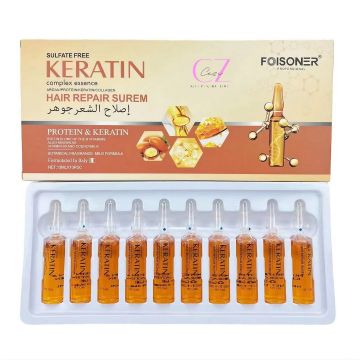 Ulei premium de reparare a parului cu Keratina, Argan, Preotein, Colagen, tratament de ingrijire a parului 10 x Fiole, 13ML fiola, CEZI