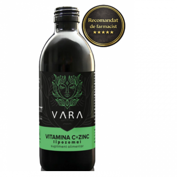 Vitamina C + Zinc Lipozomala, formula Premium - Drogheria Vara - 250 ml- Mere verzi(alergii dermatite raceli)