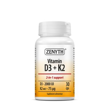 Vitamina D3 2000 UI + K2 (30 capsule)