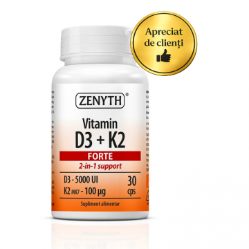 Vitamina D3 5000 UI + K2 Forte   30 cps