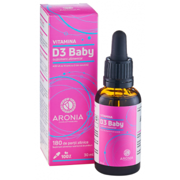 Vitamina D3 Baby - 400 UI, 30ml - supliment pentru cresterea si dezvoltarea sanatoasa a copiilor