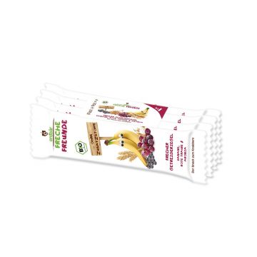 Baton din cereale cu banane, struguri si aronia Bio, 4 bucati x 23g, Erdbar