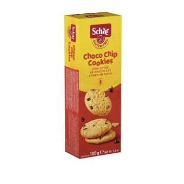 Biscuiti cu fulgi de ciocolata fara gluten Choco Chip Cookies, 100g, Schar