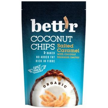 Chips de cocos si caramel sarat fara gluten Bio, 70g, Bettr