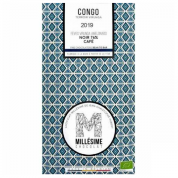 Ciocolata belgiana artizanala cu cafea Congo, 70g, Millesime Chocolat