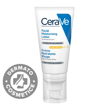 Crema hidratanta pentru ten normal-uscat cu SPF50, 52ml, CeraVe