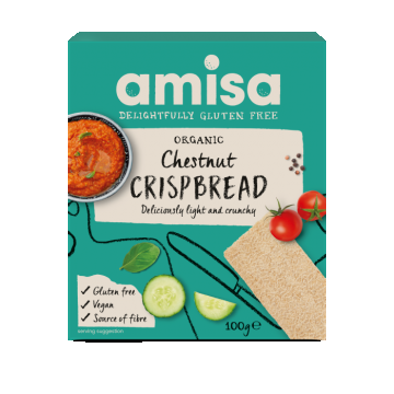 Crispbread cu faina de castane fara gluten Bio, 120g, Amisa