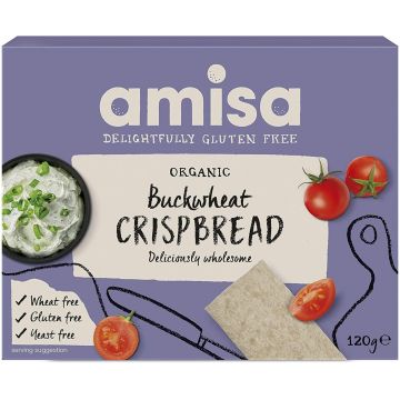 Crispbread din hrisca integrala fara gluten Bio, 120g, Amisa