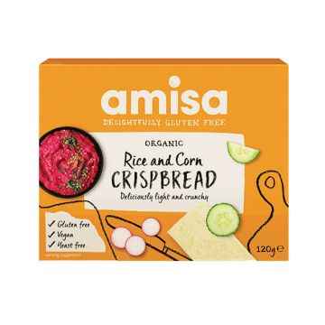 Crispbread din orez si porumb fara gluten Bio, 120g, Amisa