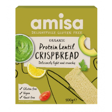 Crispbread cu linte fara gluten Bio, 120g, Amisa