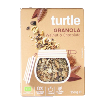 Granola cu cereale eco cu nuci si ciocolata, 350g, Turtle