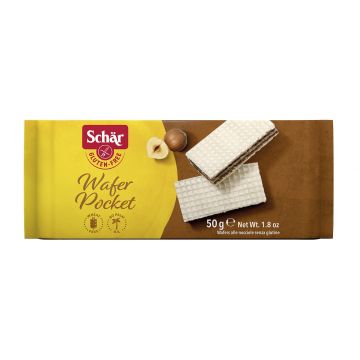 Napolitane cu alune fara gluten Wafer Pocket, 50g, Schar