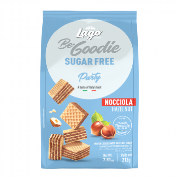 Napolitane cu crema de alune fara zahar Party, 213g, Lago