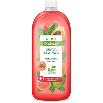 Rezerva sapun lichid Guava & Papaya Natural, 900ml, Aroma