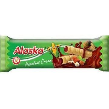 Rulou din porumb  umplut cu crema de alune, 18g, Alaska